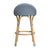 Tobias 24.5 in. Seat Height Outdoor Rattan and Metal Low Back Counter Stool, Baby Blue/ Natural Rattan Frame For Sale In Chicago - Image 6 of 8
