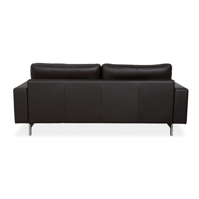 Brown Leather Vida Three-Seater Sofa from Rolf Benz For Sale - Image 4 of 6