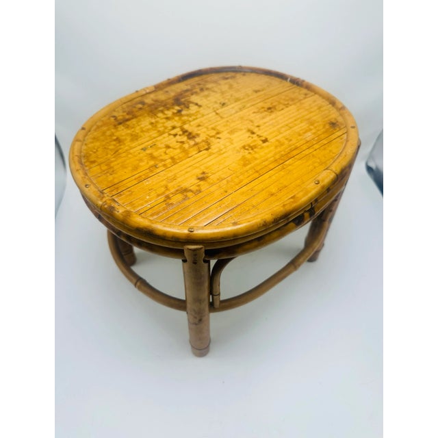 1970s Vintage Rattan Footstool For Sale - Image 5 of 9