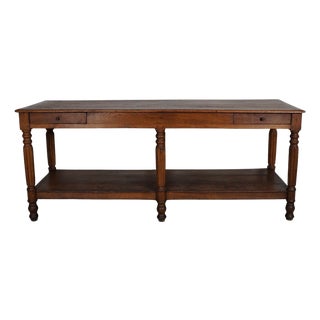 Antique French Rustic Oak Console, 19th Century For Sale