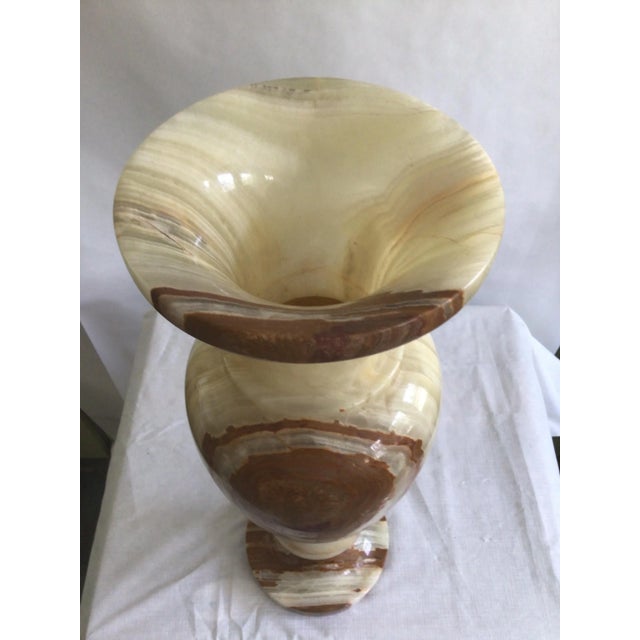 1960s Carved Onyx Urn Vase For Sale - Image 12 of 12