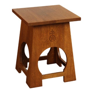 Stickley Mission Collection Oak Roycroft Tabouret For Sale