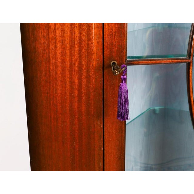 Vintage English Flame Mahogany Display Cabinet For Sale - Image 18 of 18