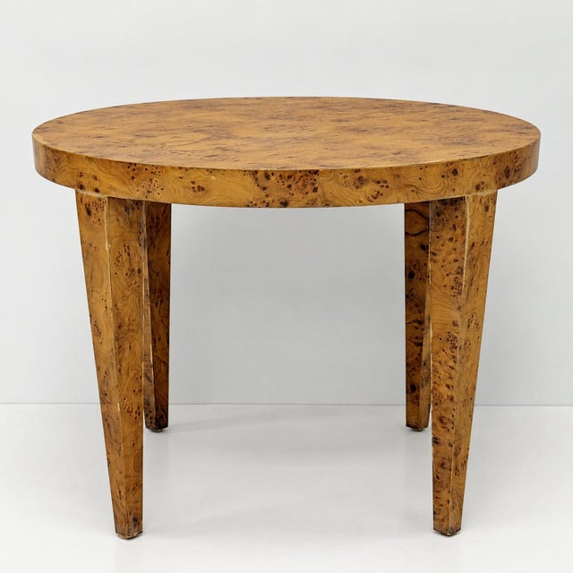Mid-Century Modern 1970s American Modern Round Burl Wood Center Occasional Table For Sale - Image 3 of 16