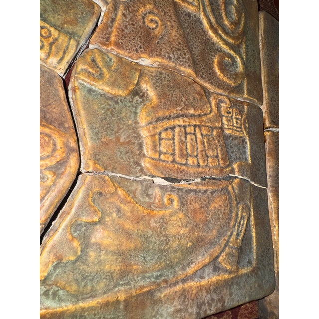 Vintage Calco Mayan Glyph Revival Fireplace Surround For Sale - Image 10 of 12