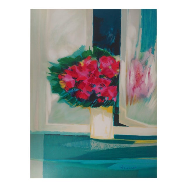 Claude Hemeret, Bouquet of Roses, Lithograph For Sale
