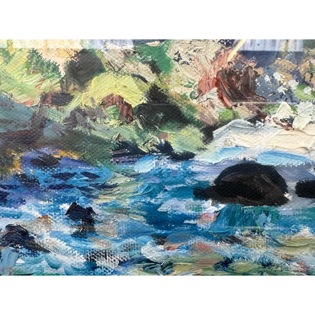 Medieval Castle on a Cliff by the Sea on North Coast of Ireland by Irish Artist 1994 Circa For Sale - Image 13 of 13