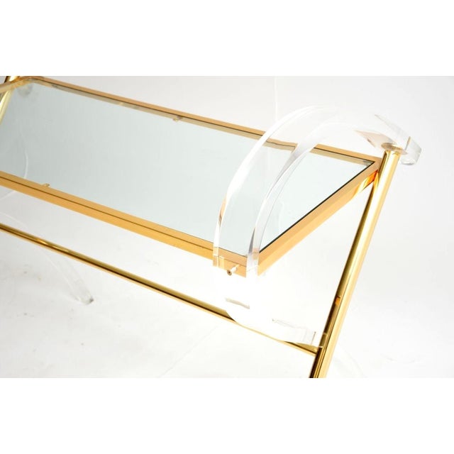Vintage Italian Acrylic Glass and Gilt Console Table, 1970s For Sale - Image 10 of 11