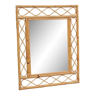 1960s Vintage Rattan Mirror For Sale