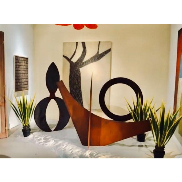 1980s Contemporary Abstract Steel Sculpture by Simi Dabah (16" High) For Sale - Image 5 of 9