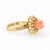 Vintage Carved Coral 14k Yellow Gold Cocktail Ring Size 6.25 For Sale - Image 4 of 7