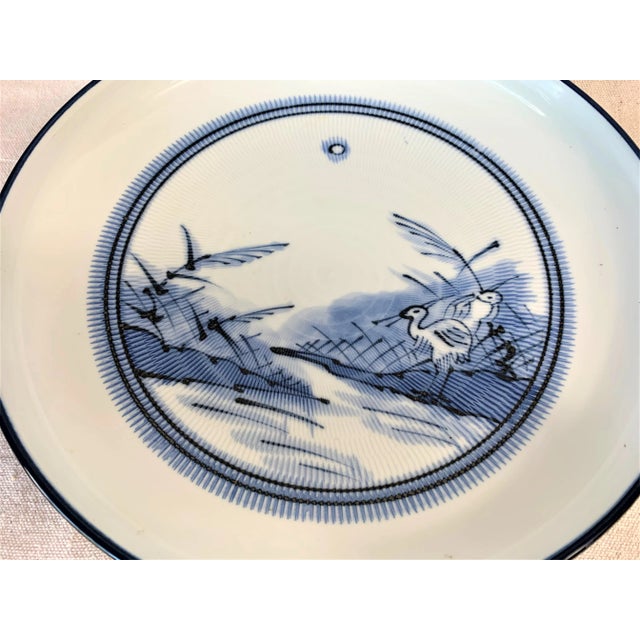 Vintage Japanese Blue & White Art Bowl For Sale - Image 4 of 10