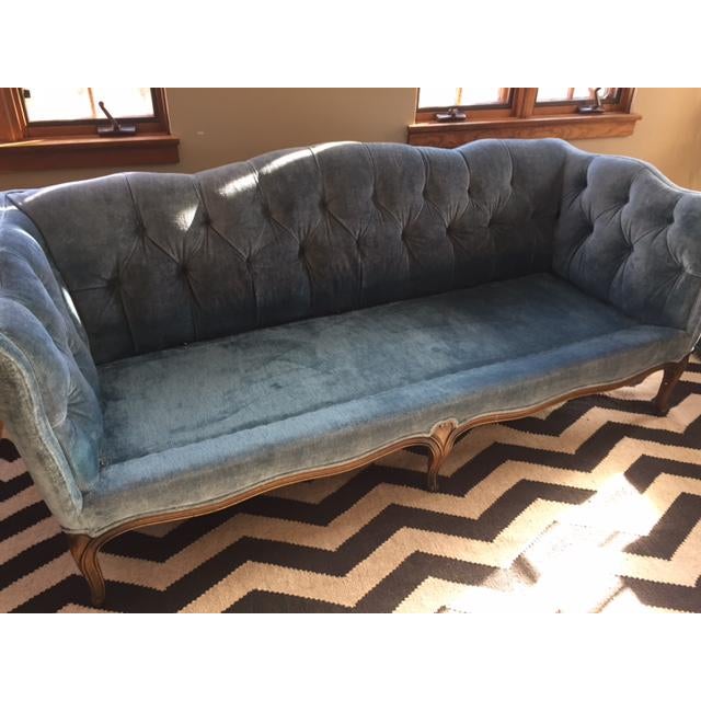 Vintage Tufted Velvet Sofa | Chairish