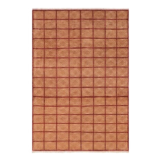 1990s 1990's Shabby Chic Gabbeh Aubergine/Lt. Brown Wool Rug - 8'0" X 9'4" For Sale