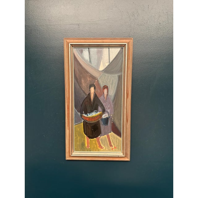 Erik Lo, Figures, 1950s, Oil on Canvas, Framed For Sale - Image 15 of 17