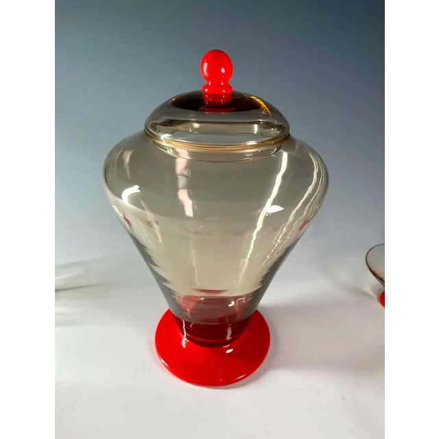 Venini Italian Liquor Set in Murano Glass by Napoleone Martinuzzi for Venini, 1930s, Set of 13 For Sale - Image 4 of 8