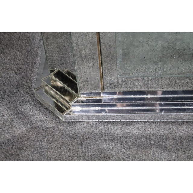 Glass Mid 20th Century Mirrored Etched Glass Cabinet For Sale - Image 7 of 9