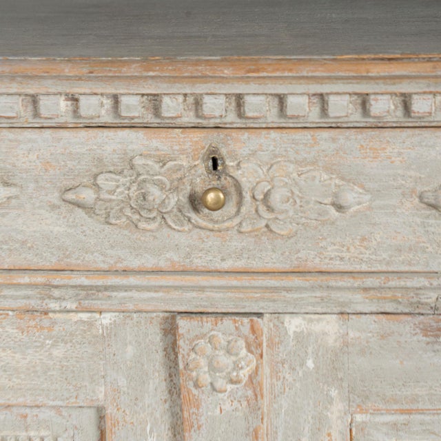 Large 19th Century Swedish Gray Gustavian Pine Corner Cabinet For Sale - Image 10 of 14