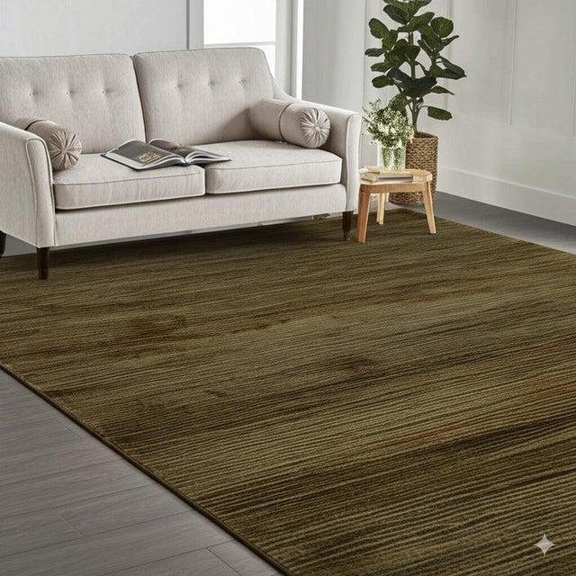 3x10 Brown Hand-Knotted Wool Striated Earth Tones Classic Traditional Carpet Rug For Sale In New York - Image 6 of 7