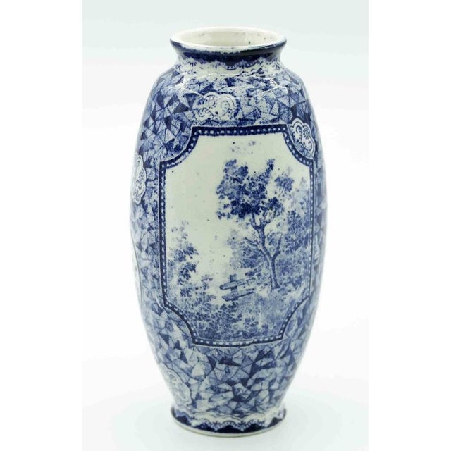 Blue Ceramic Vase by Franz Anton Mehlem, Late 19th Century For Sale - Image 3 of 5