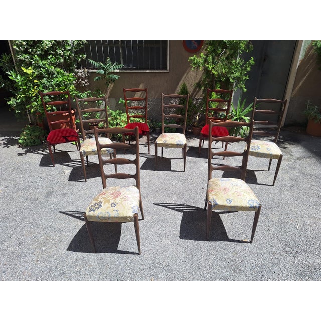 Paolo Buffa High-Backed Chairs by Paolo Buffa, 1940s, Set of 5 For Sale - Image 4 of 9
