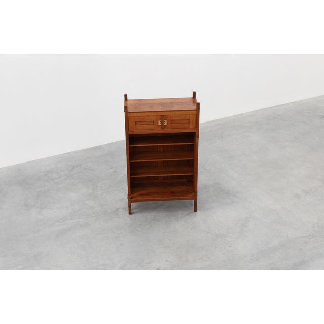 Wood Jugendstil Oak Bookcase with Adjustable Shelves, Netherlands, 1890s For Sale - Image 7 of 15