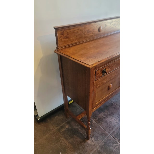 1890s Antique Jacobean Barley Twist English Oak Sideboard For Sale - Image 4 of 10