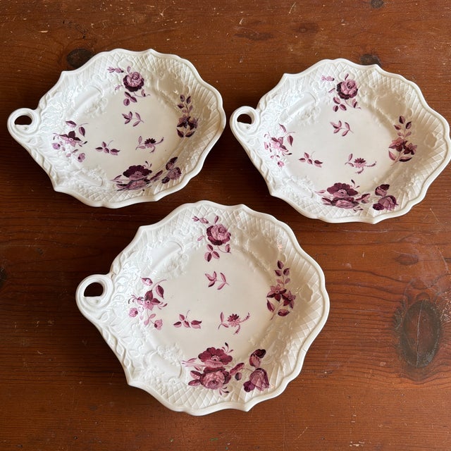 Set of 3 Antique Job Ridgway Cauldon Place Single-Handled Trays, Pattern B1154, Circa 1808-1814 For Sale - Image 12 of 12