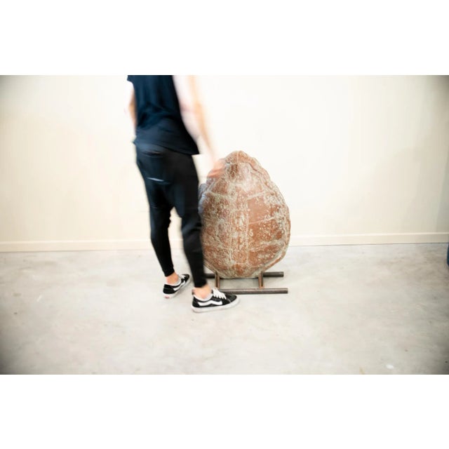 Metal 20th Century Fiber Turtle Shell Sculpture with Iron Support For Sale - Image 7 of 9