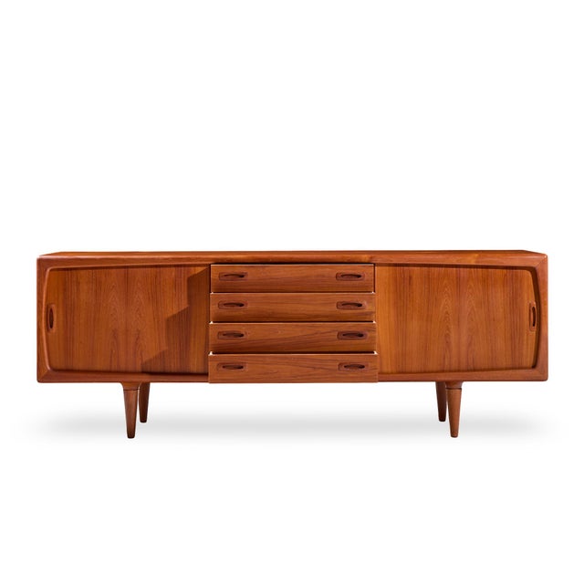 Wood Hp Hansen Mid Century Danish Teak Credenza For Sale - Image 7 of 13