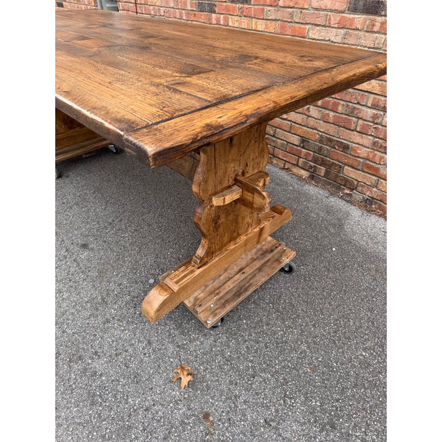 Wood Antique English Pine Dining Table For Sale - Image 7 of 12