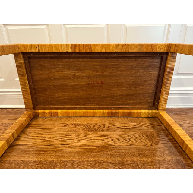 Bielecky Brothers Cane Rattan Console Desk For Sale - Image 13 of 16