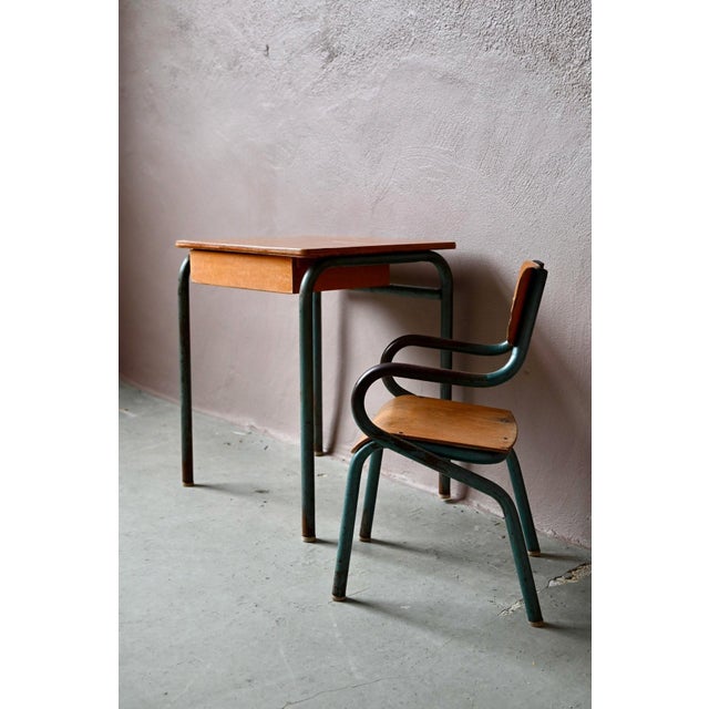 Mid-Century Modern Children's Desk and Chair, 1950s, Set of 2 For Sale - Image 4 of 18