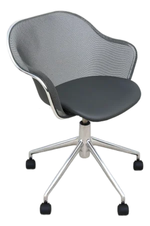 Italian Modern Antonio Citterio for B&b Italia Iuta Swivel Desk Task Chair, Gray Leather