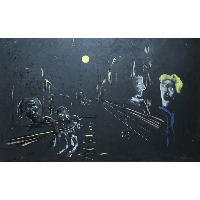 Julien Dinou, Pleine Lune, 1951, Oil on Cardboard For Sale - Image 10 of 10