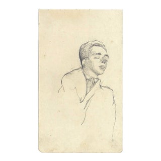 1907 Japanese Drawing of a Man by Shirosu For Sale