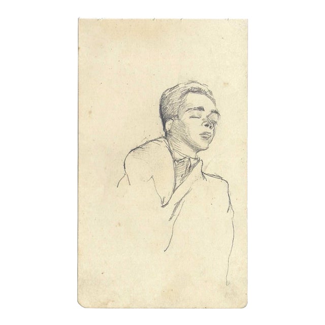 1907 Japanese Drawing of a Man by Shirosu For Sale