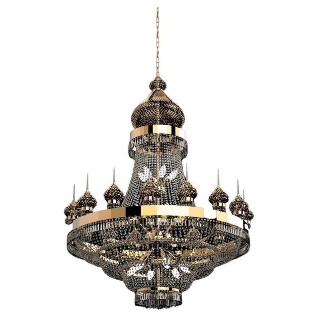 Doha 34 Lights Cascading Chandelier in Polished Chrome and Crystal by Aggiolight For Sale - Image 12 of 12