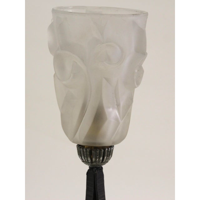 Art Deco Table Lamp by David Gueron for Verrerie d'Art Degué, France, 1920s For Sale - Image 6 of 9