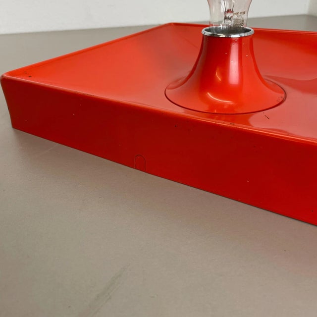 Minimalist Pop Art Red Orange Metal Wall Light from Sölken Lights, Germany, 1970s For Sale - Image 12 of 18