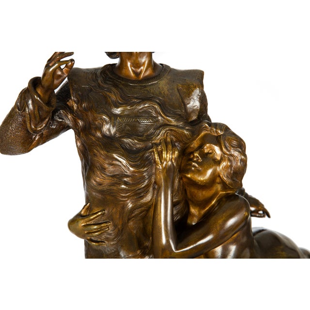 Brown French Art Nouveau Bronze Sculpture Wagner’s “Tannhauser” After Louis Chalon For Sale - Image 8 of 18