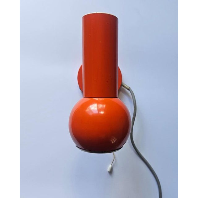 Red Mid-Century Modern Space Age Italian Wall Lamp, 1970s For Sale - Image 8 of 13