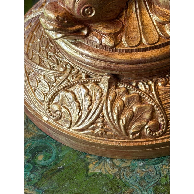 Neoclassical Antique Salem Bros. Ny Figural Dolphin Table Lamp, Neoclassical Gilt Spelter, C. 1900–1920 For Sale - Image 3 of 9