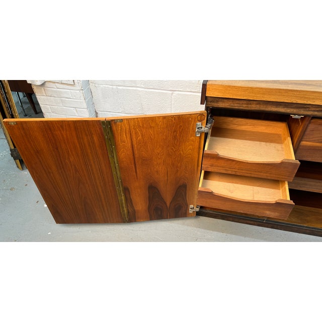 Vintage Modern Figured Wood Buffet For Sale - Image 11 of 18