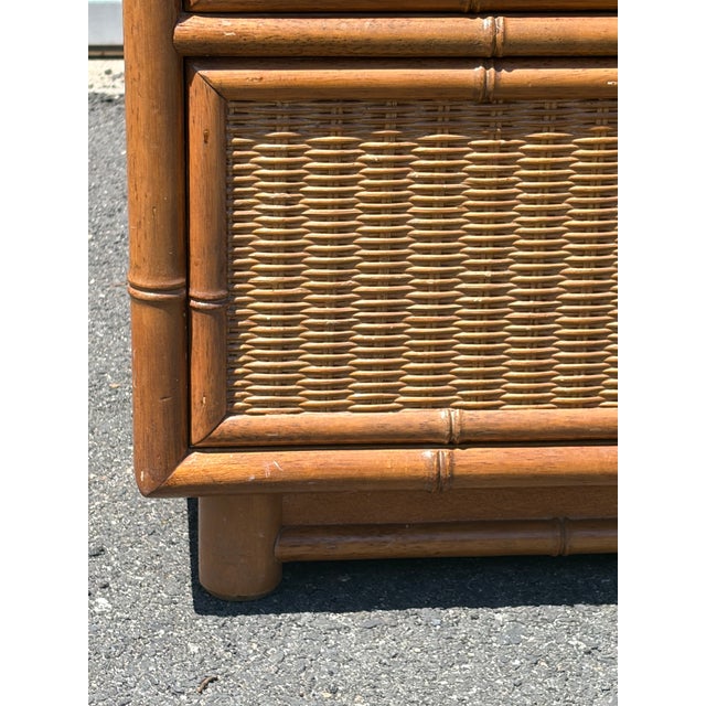 Vintage 1970’s 72”Faux Bamboo Credenza Dresser For Sale - Image 4 of 10