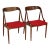 Mid Century Vintage 1960s Danish Johannes Andersen for Uldum Mobelfabrik Set of 2 Dining /Accent Chairs For Sale