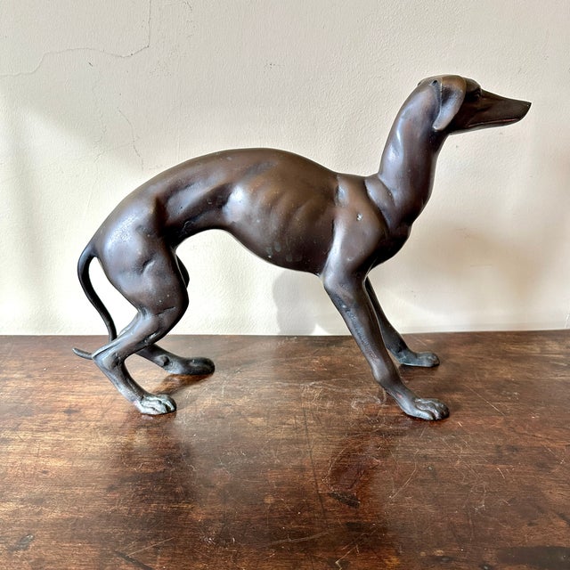 Art Deco Bronze Italian Greyhound Whippet For Sale - Image 4 of 6