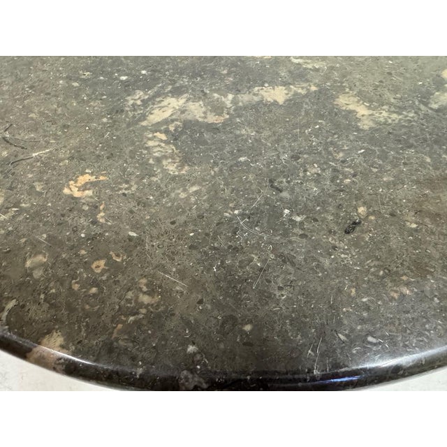 Postmodern Vintage Sculptural Eye Shaped Coffee Table in Fossil Marble, 1980s For Sale - Image 3 of 15