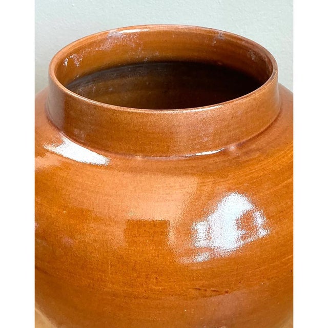 Vintage Moroccan Glazed Ceramic Vase For Sale - Image 4 of 12
