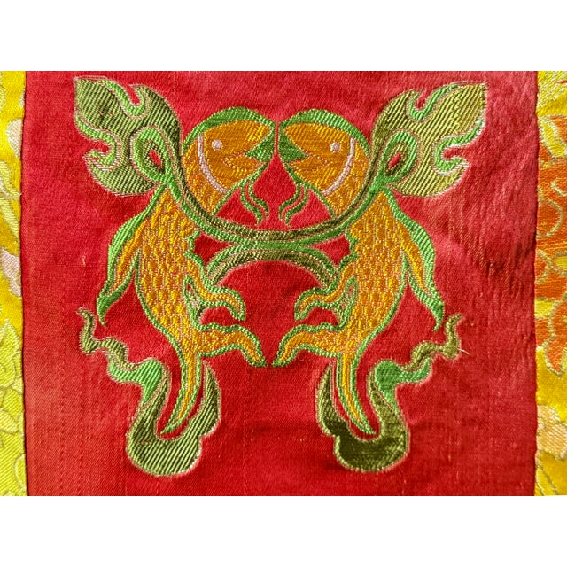 Vintage Tibetan Style Treasure Symbol Wall Hanging Tapestry Fabric Art For Sale - Image 10 of 14